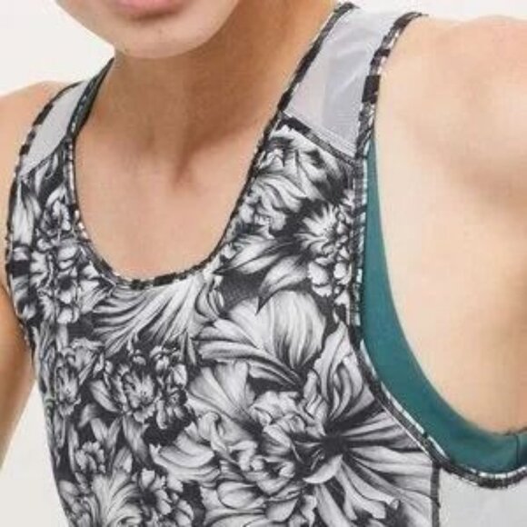 Lululemon Sculpt Tank *Tie Back Night Garden Ice Grey Black Ice Grey size 6 - Picture 2 of 10